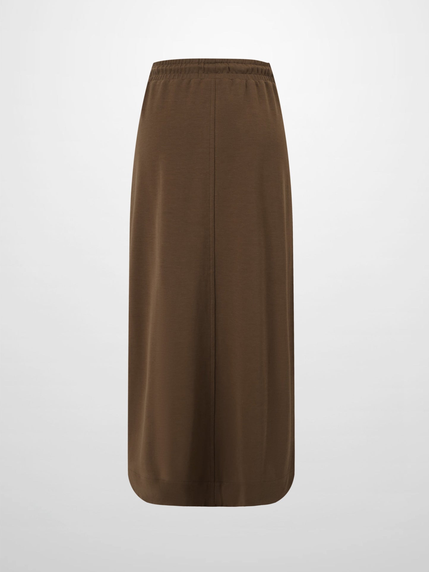 Drawstring Pocket T-Shirt Skirt-Brown-2