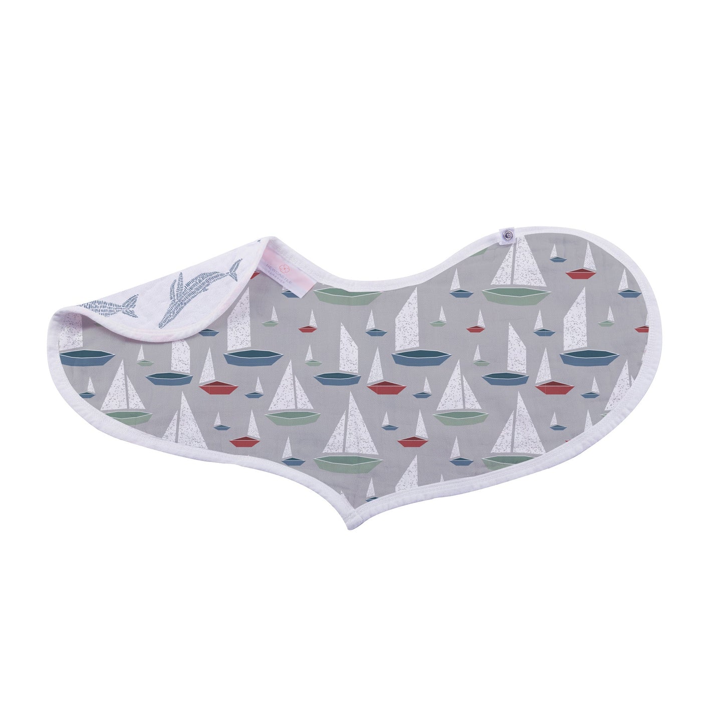 Ocean Tides Bamboo Burp Cloth/Heart Bib 2PK-4