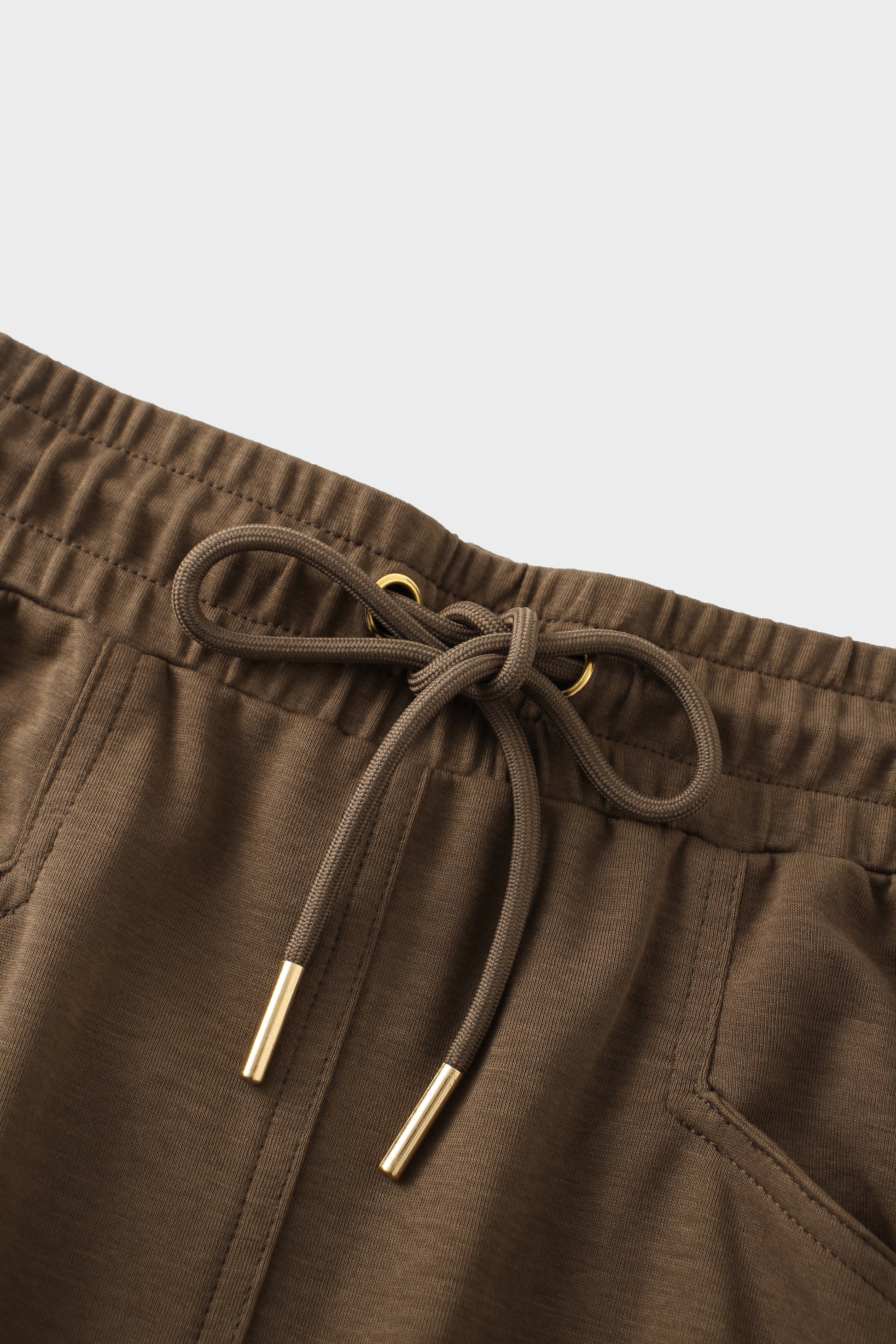 Drawstring Pocket T-Shirt Skirt-Brown-4