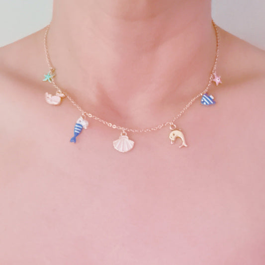 Ocean Friends Charm Necklace – Sea Life Vibes-1